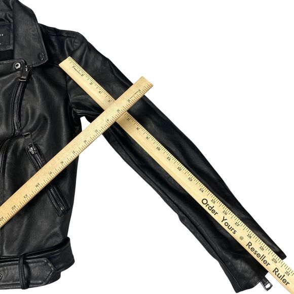 Elodie Nordstrom Womens Size XS Moto Jacket Black Faux Leather - Picture 7 of 16